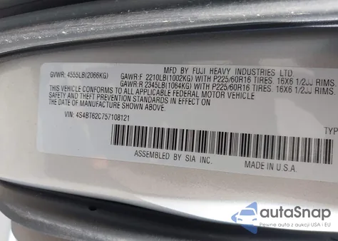 2005 Subaru Baja Sport из США, поврежденный, VIN 4S4BT62C757108121